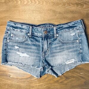American Eagle Outfitters Denim Cutoff Shorts Distressed‎ Frayed Y2K micro Sz 6